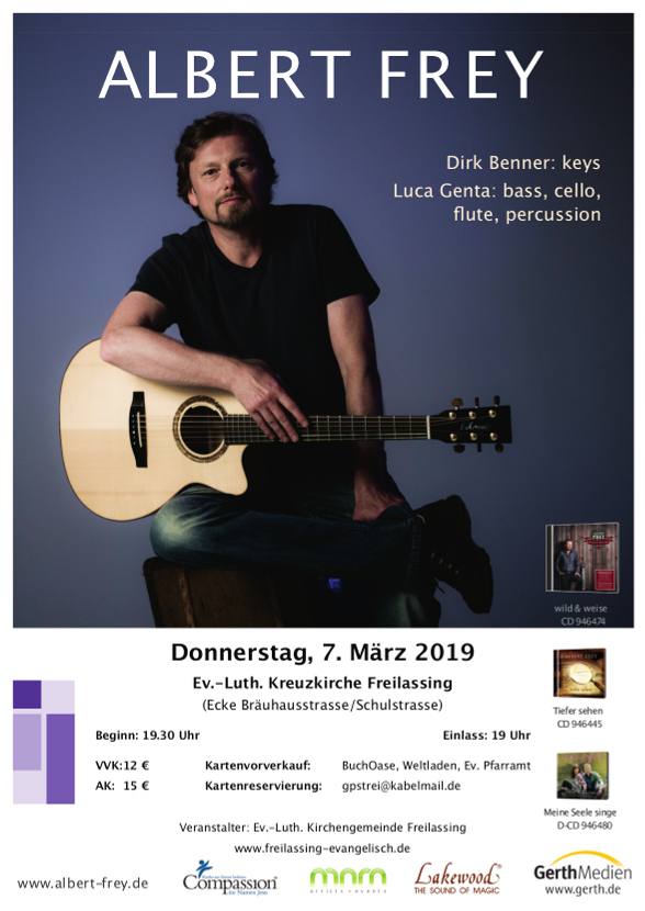 Konzert Albert Frey am 7.3.2019 in der Kreuzkirche Freilassing